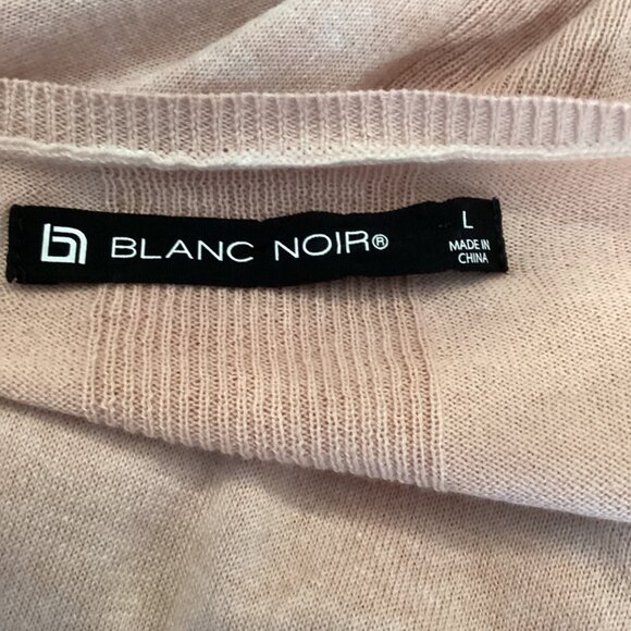 Blanc Noir Womens Boyfriend Sweater Size Large Pink Long Sleeve 100% Cotton - Picture 9 of 10